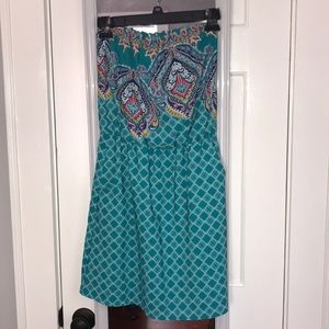 Strapless Teal Dress